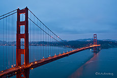 bew&ouml;lkter Morgen an der Golden Gate Br&uuml;cke, San Francisco