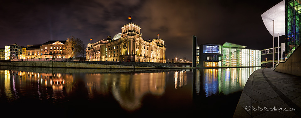 Reichtagsgeb&auml;ude und Paul-L&ouml;be-Haus an der Spree, Berlin
